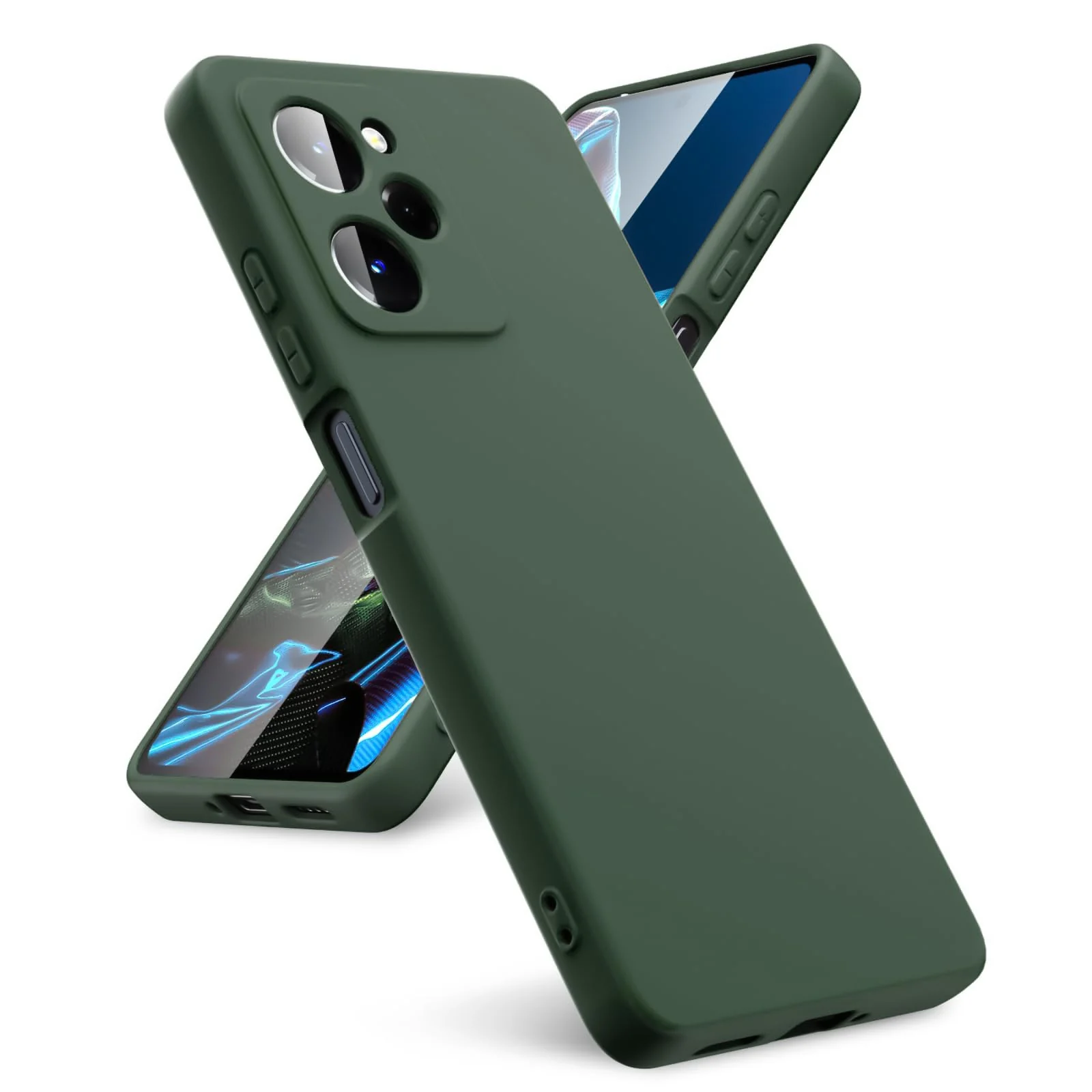 DL3 Mobilak Silicone Protective Case for POCO X5 Pro 5G, Shock-absorbing protection, Scratch-resistant surface, Soft microfiber lining - Green