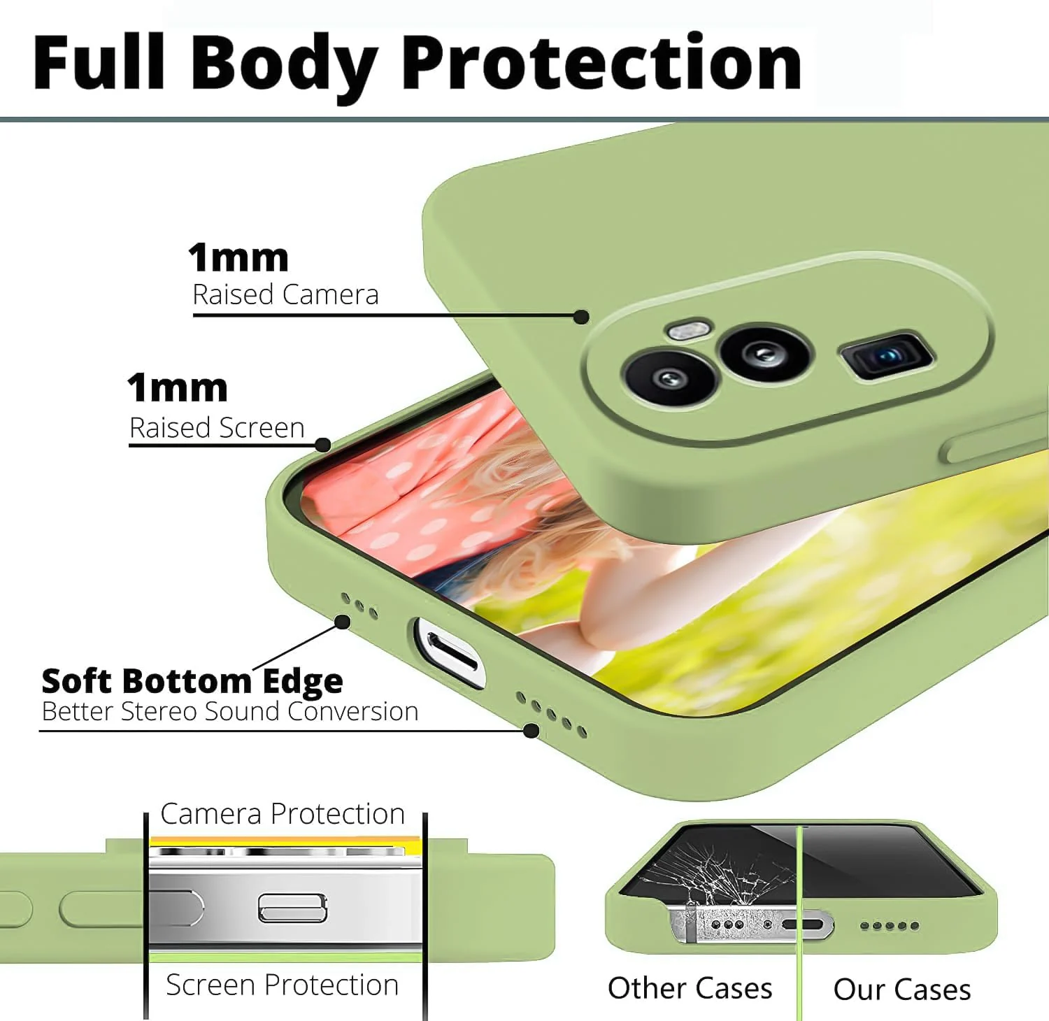 DL3 Mobilak Liquid Silicone Case for OPPO Reno 10 Pro + Plus 5G, Shock-absorbing protection, Scratch-resistant surface, Soft microfiber lining - Mint Green