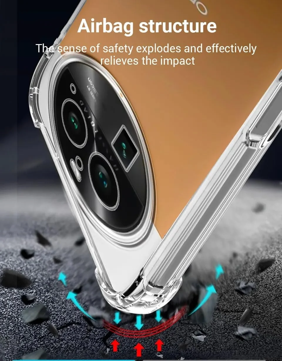 DL3 Mobilak Clear TPU Case for OPPO Find X6 5G, Camera protection, Shock-absorbing protection, Non-slip grip - Clear