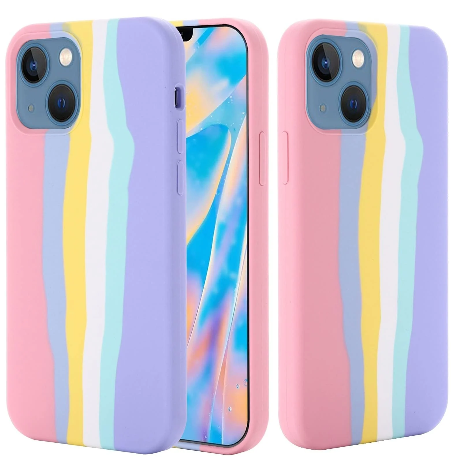 DL3 Mobilak Liquid Silicone Case for iPhone 15 Plus / iPhone 14 Plus, Supports wireless charging, Shock-absorbing protection, Scratch-resistant surface - Multicolor 1