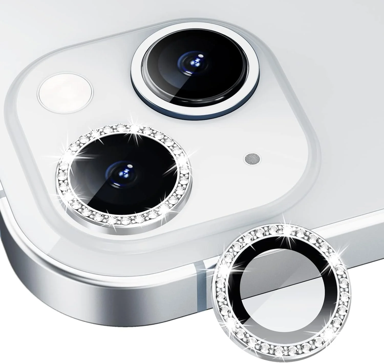 DL3 Mobilak Camera Lens Protector Compatible with [iPhone 13/13 mini] | Impact Protection - High Clarity and Scratch/Fingerprint Resistant 9H Tempered Glass with Aluminum Trim