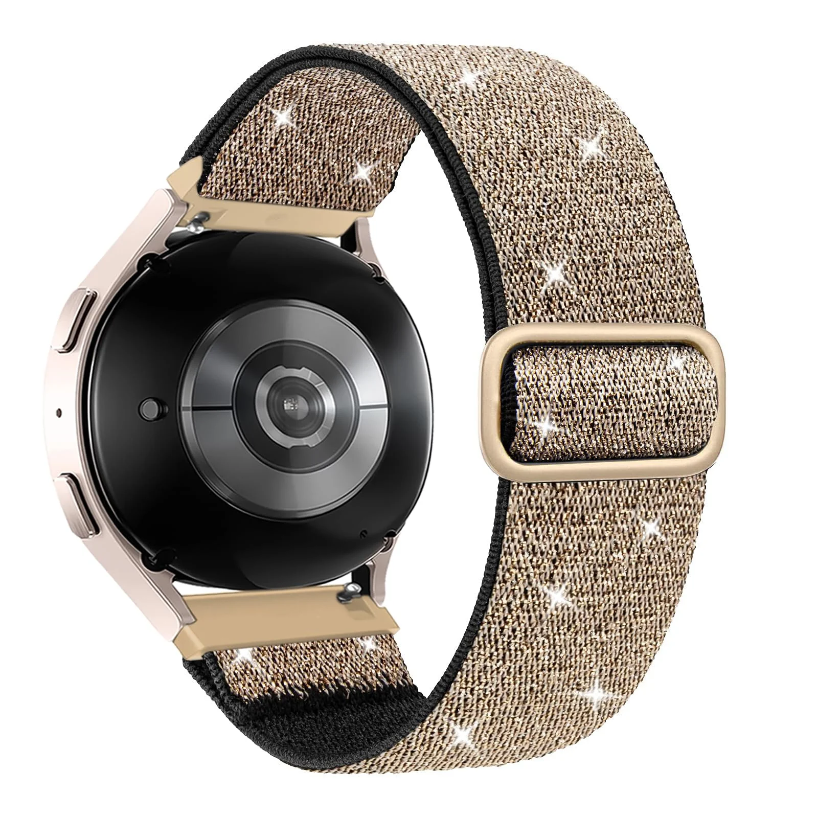 DL3 Mobilak Strap Nylon Loop 22MM Band For Xiaomi Redmi Watch 5 Active/5 Lite/Samsung Galaxy Watch 3 45mm/Watch 46mm/Gear S3/For Huawei watch GT5 GT4 GT3 GT2 GT 46MM/GT2E/GT2 Pro/GT 3 Pro/GT5 Pro - Shiny Gold
