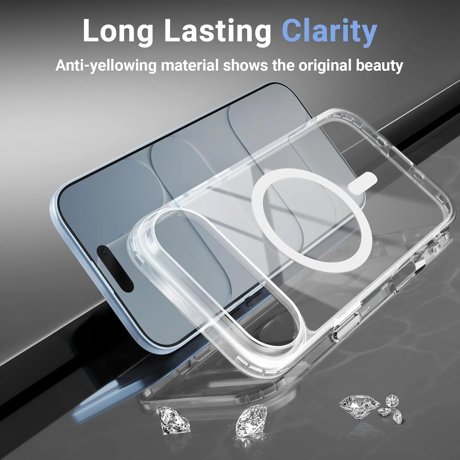 DL3 Mobilak for iPhone 17 Air (6.6 inch) Case [Compatible with MagSafe] Slim Magnetic Bumper Case - Clear