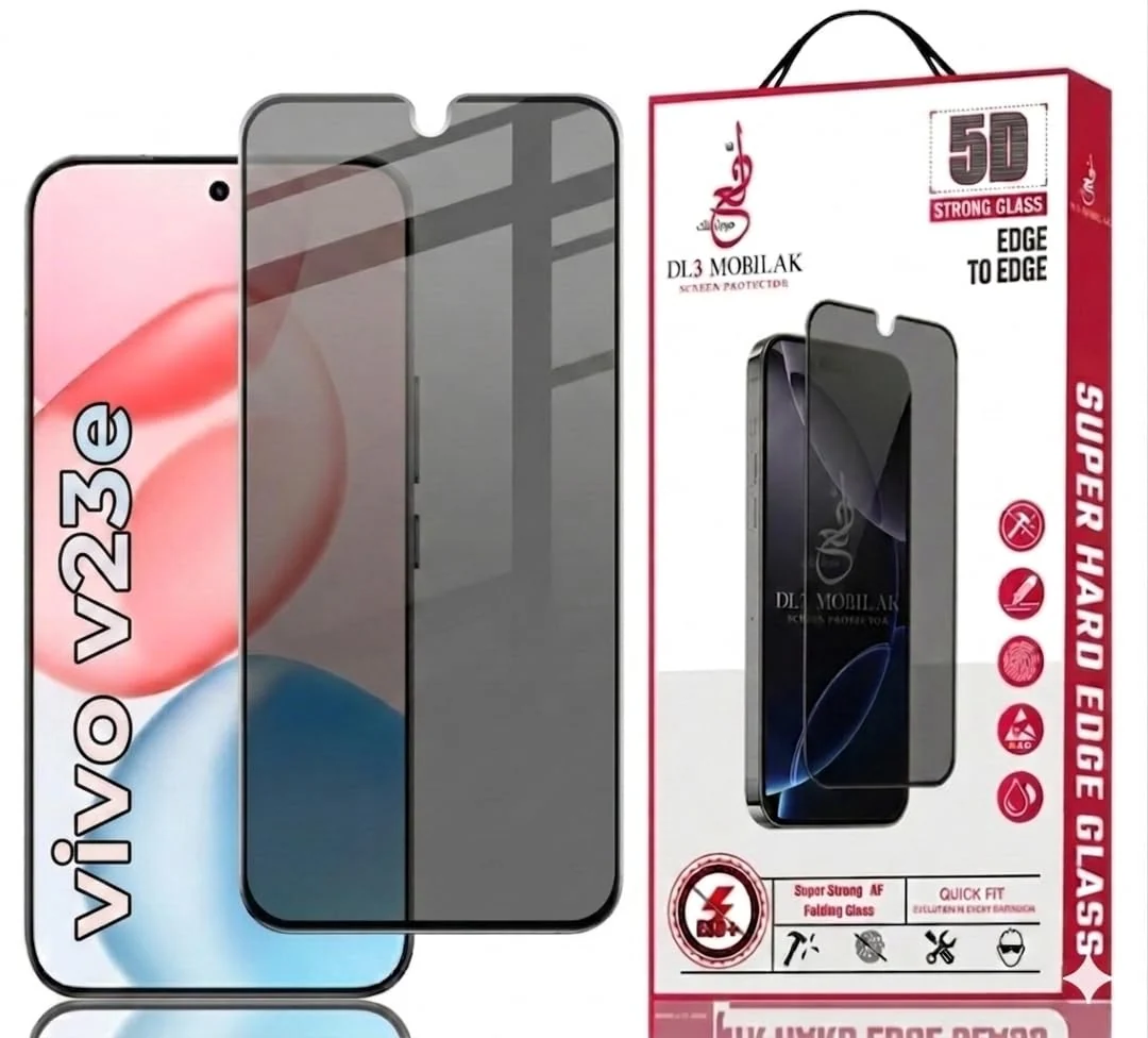 DL3 Mobilak vivo V23e Privacy Screen Protector, Does not support fingerprint, Anti-Spy 9H Hardness Tempered Glass Film [Case Friendly] [Bubble Free] - Black