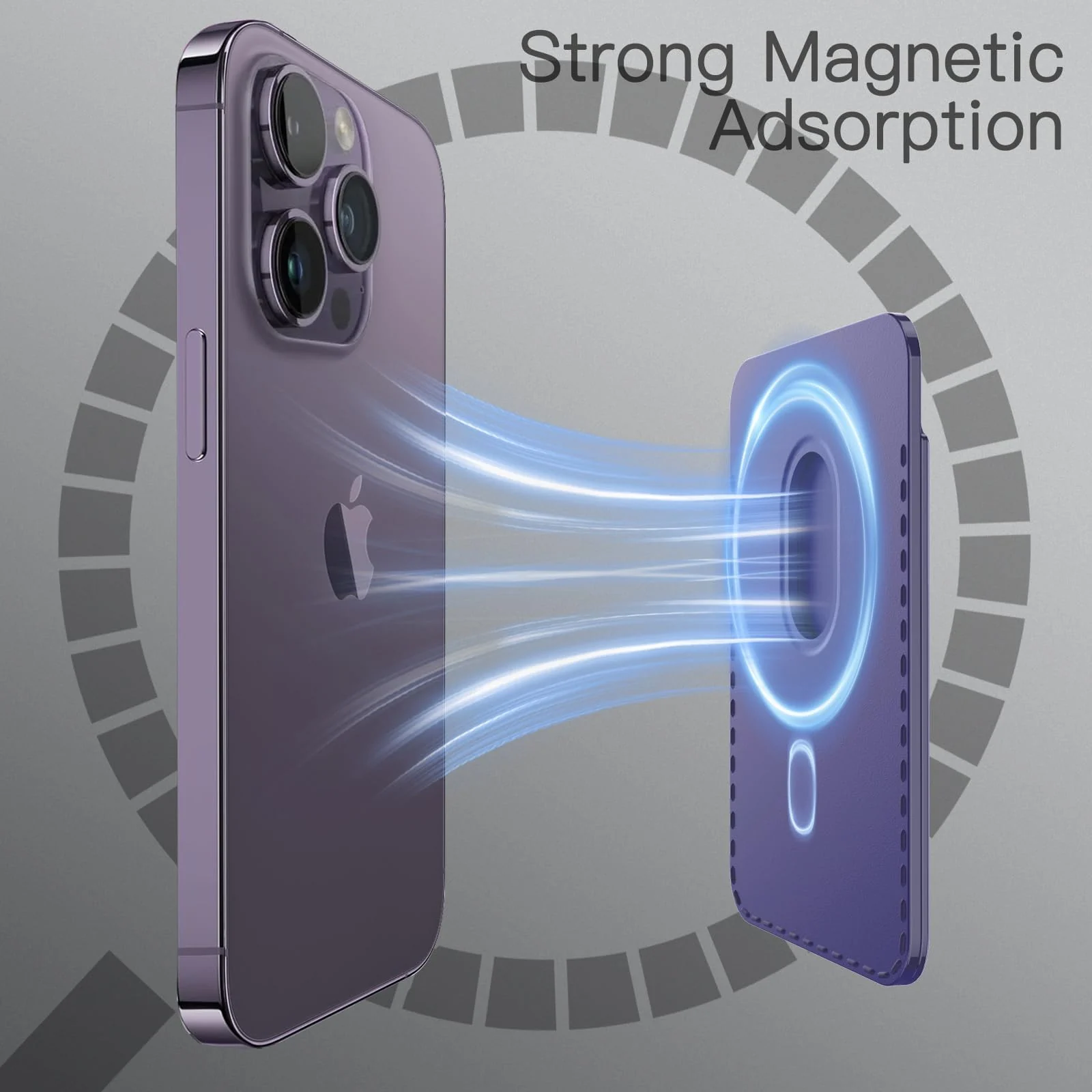 DL3 Mobilak Magnetic Card Holder Phone Wallet for iPhone 16/15/14/13/12 Series with MagSafe, Wallet for iPhone 16 15 14 Pro Max Plus Series, MagSafe 3 Wallet for iPhone 13 12 Pro Max Mini Series - Lavender