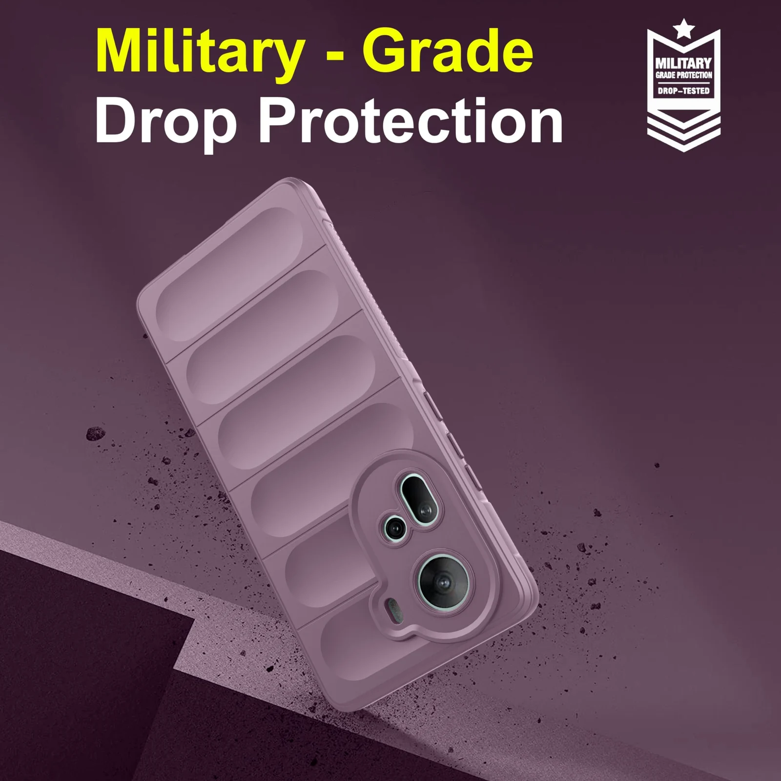 DL3 Mobilak Silicone Case for OPPO Reno 11 5G Heavy Duty Protective [Slim Fit] Shockproof Soft Flexible Protective Design Shock-Absorption TPU Cover With Camera Protection - Purple