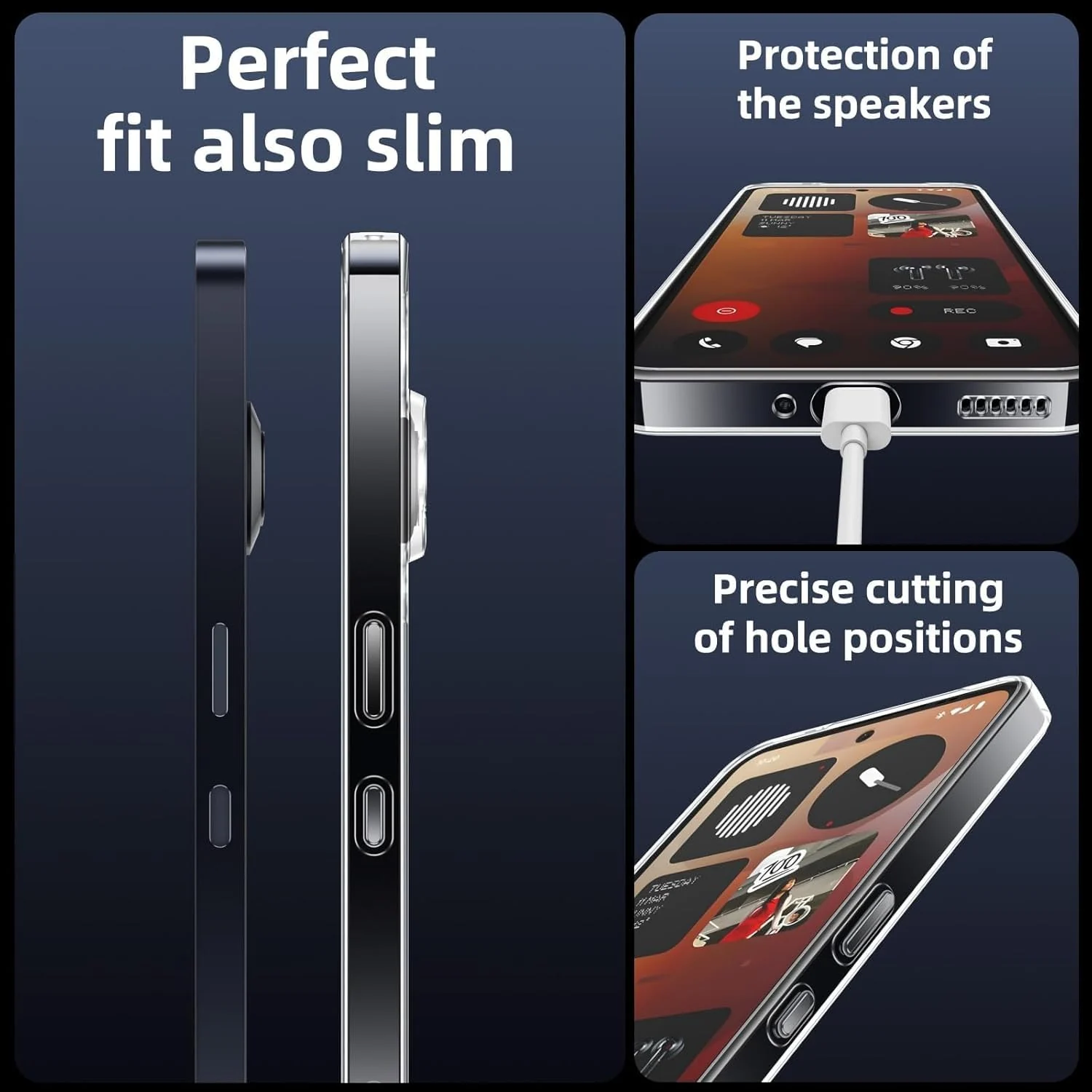 DL3 Mobilak Case Compatible with Nothing Phone 3A, Case Crystal Soft TPU Gel Case Flexible Silicone Anti-Scratch Camera Protection TPU Cover - Clear