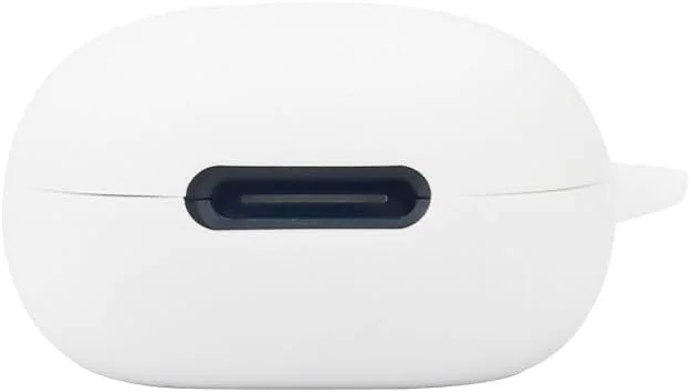 DL3 Mobilak Compatible with Anker Soundcore P40i Case Cover, Soft Silicone Shockproof Protective Skin Case for Soundcore P40i Wireless Earbuds with Carabiner, Front LED Visible - White