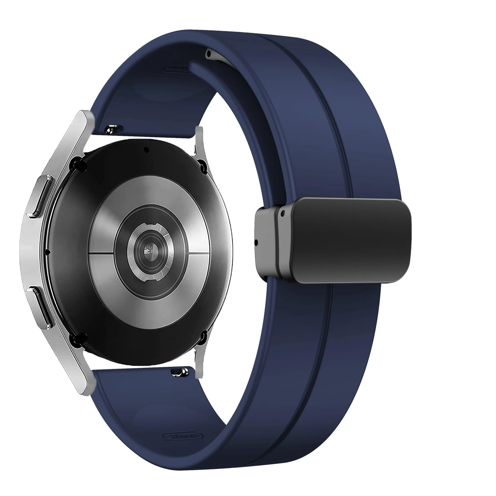 DL3 Mobilak Silicone Band Magnetic Clasp 22MM Strap For Samsung galaxy watch3 45mm /galaxy 46mm/Gear S3/Huawei watch GT3 46MM/GT2E/GT2 Pro/GT GT2 46MM/Magic Watch2 46mm/Amazfit GTR 3/4 (Midnight) - Midnight Blue