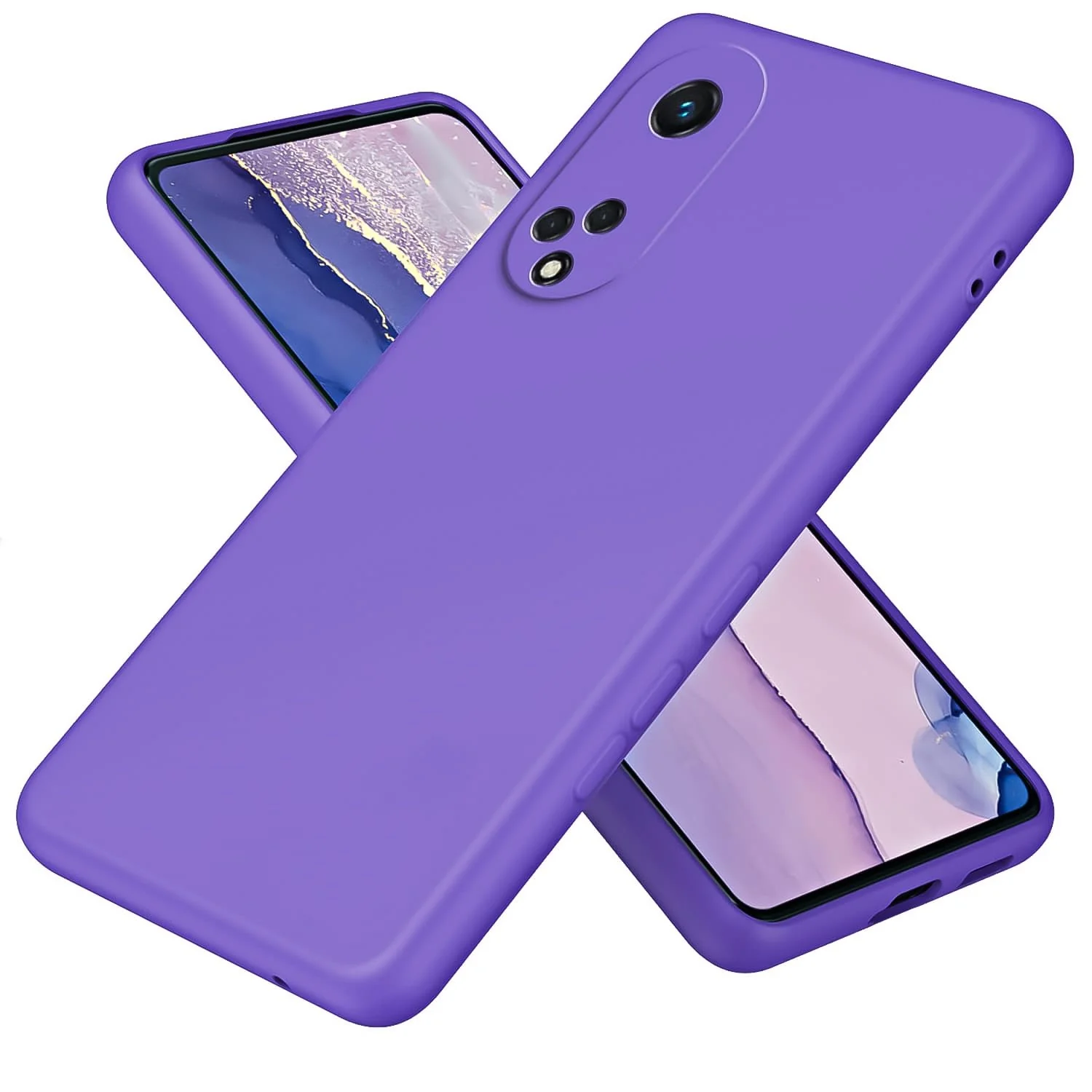 DL3 Mobilak Liquid Silicone Case for OPPO Reno 8T 5G / OPPO A1 Pro, Shock-absorbing protection, Scratch-resistant surface, Soft microfiber lining - Purple