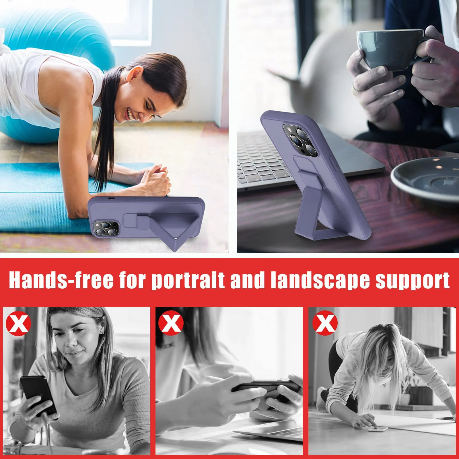 DL3 Mobilak Silicone Protective Case with Magnetic Vertical and Horizontal Kickstand for iPhone 11 Pro Max (6.5 Inch) - Lavender Purple