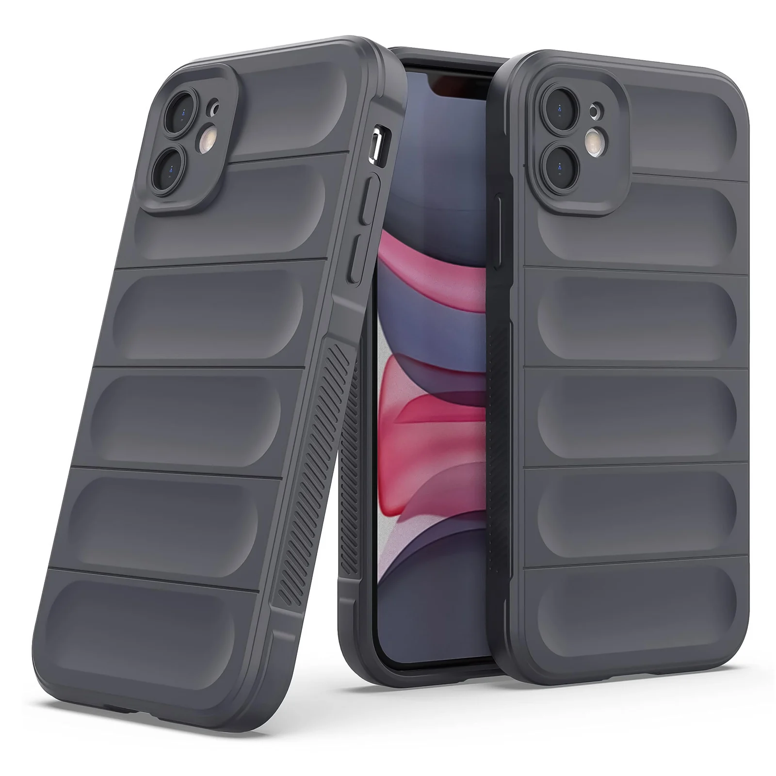 DL3 Mobilak Soft Silicone Protective Case for Apple iPhone 11 with Camera Protection and Shockproof Design - Dark Gray