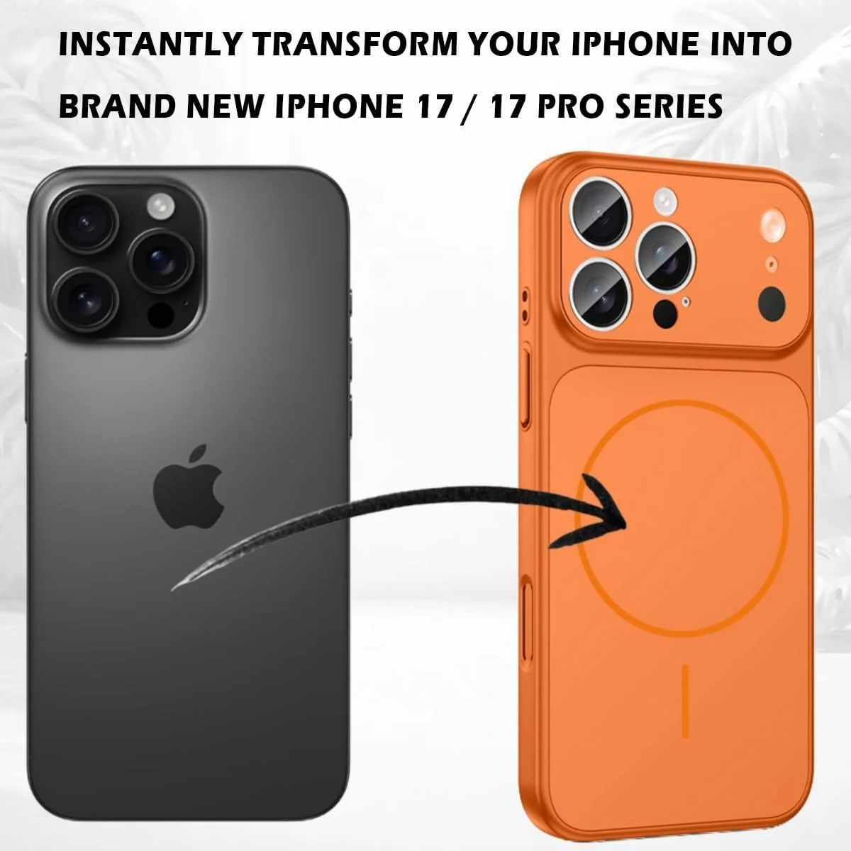 DL3 Mobilak MagSafe-Compatible Magnetic Case for iPhone 15 Pro with Camera Protection and Shockproof Design - Orange