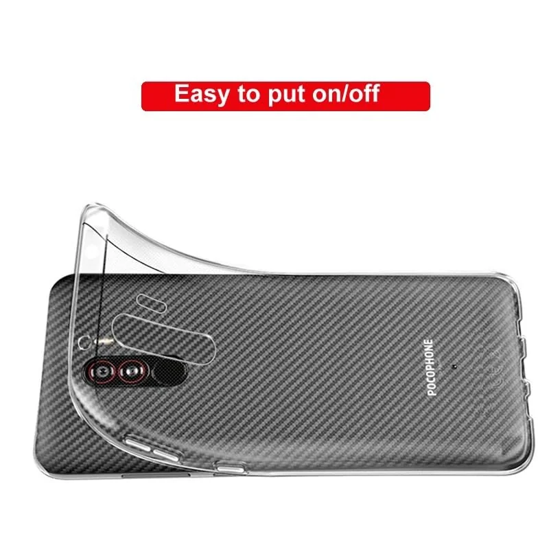 DL3 Mobilak Case Compatible with Xiaomi Poco F1 Case Crystal Soft TPU Gel Case Flexible Silicone Anti-Scratch Camera Protection TPU Cover - Clear