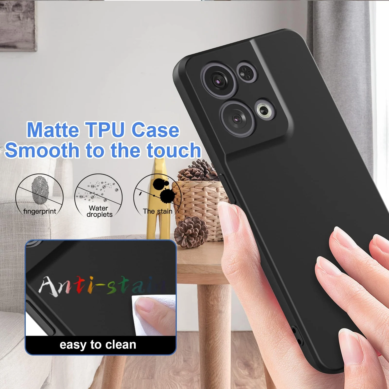 DL3 Mobilak Compatible with OPPO Reno 8 Pro 5G / Reno8 Pro+ Plus 5G Case, Liquid Silicone Case, Full Body Camera Protective Cover, Shockproof, Slim Phone Case, Soft Microfiber Lining - Black