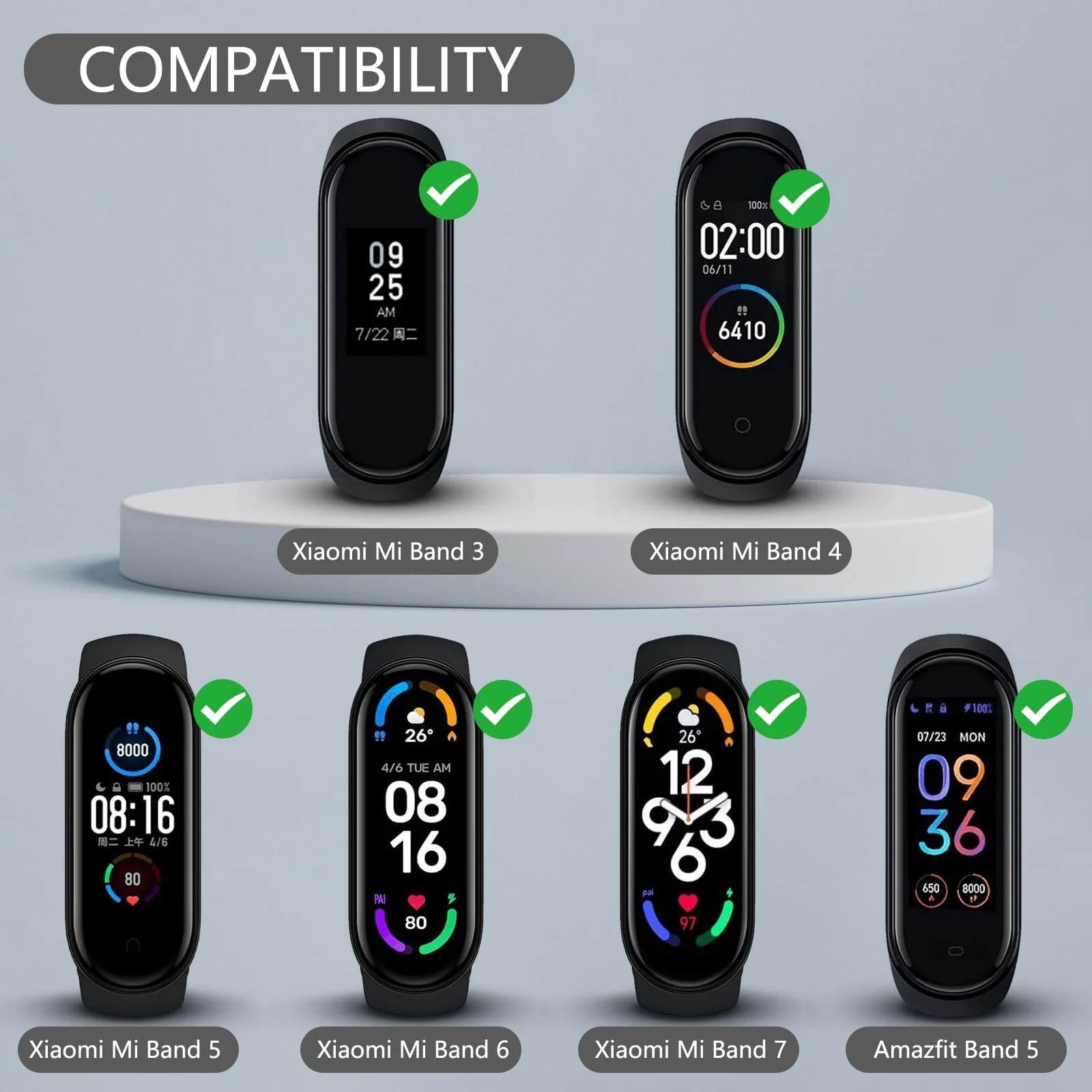 DL3 Mobilak Nylon Loop Stretchy Strap for Xiaomi Mi Band 7/Mi Band 6/Mi Band 5/Mi Band 4/Mi Band 3, Adjustable Elastic Sport Band for Mi Band 7 6 5 4 3, Strap Smart Watch Accessories - Black