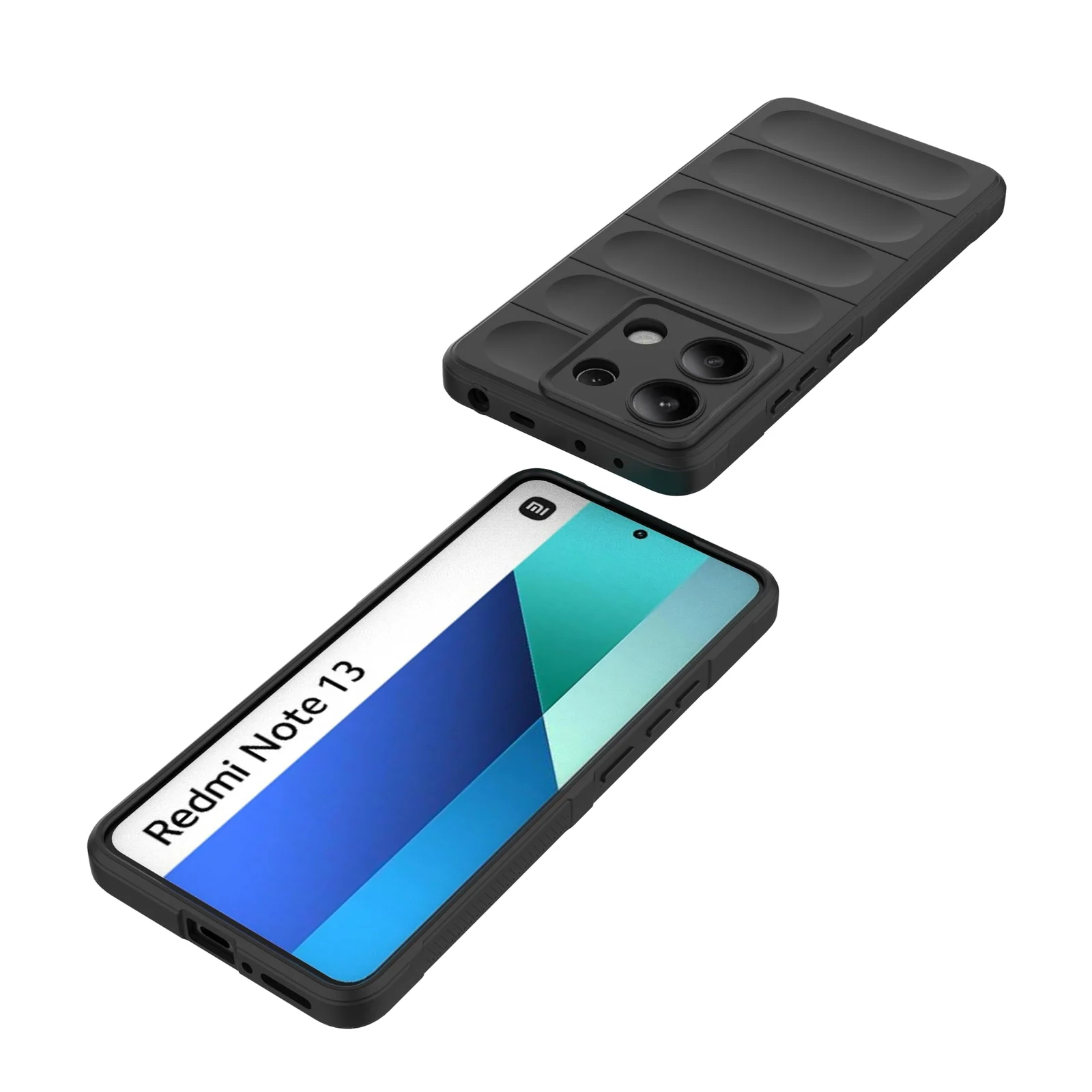 DL3 Mobilak Soft Silicone Protective Case for Xiaomi Redmi Note 13 4G with Camera Protection and Shockproof Design - Black
