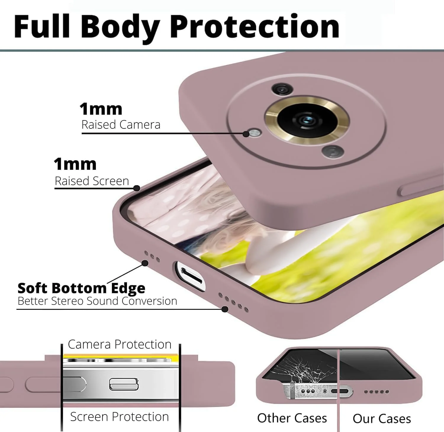 DL3 Mobilak Liquid Silicone Protective Case with Soft Microfiber Lining with Full Camera Protection for realme 11 Pro & realme 11 Pro+ Plus 5G - Cashmere