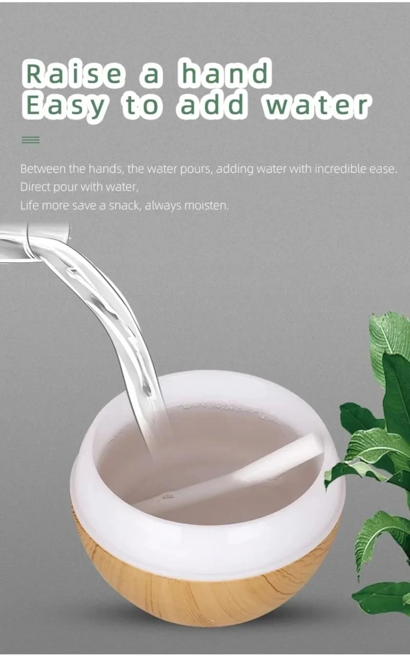 Mobigon Wood Cool Mist Ultrasonic Humidifier for Room Moisture, Aroma Diffuser for Home, 200ml Essential Oil Diffuser with 7 Colorful Night Light, Auto Shut-Off, Home, Office, car - Dark Brown