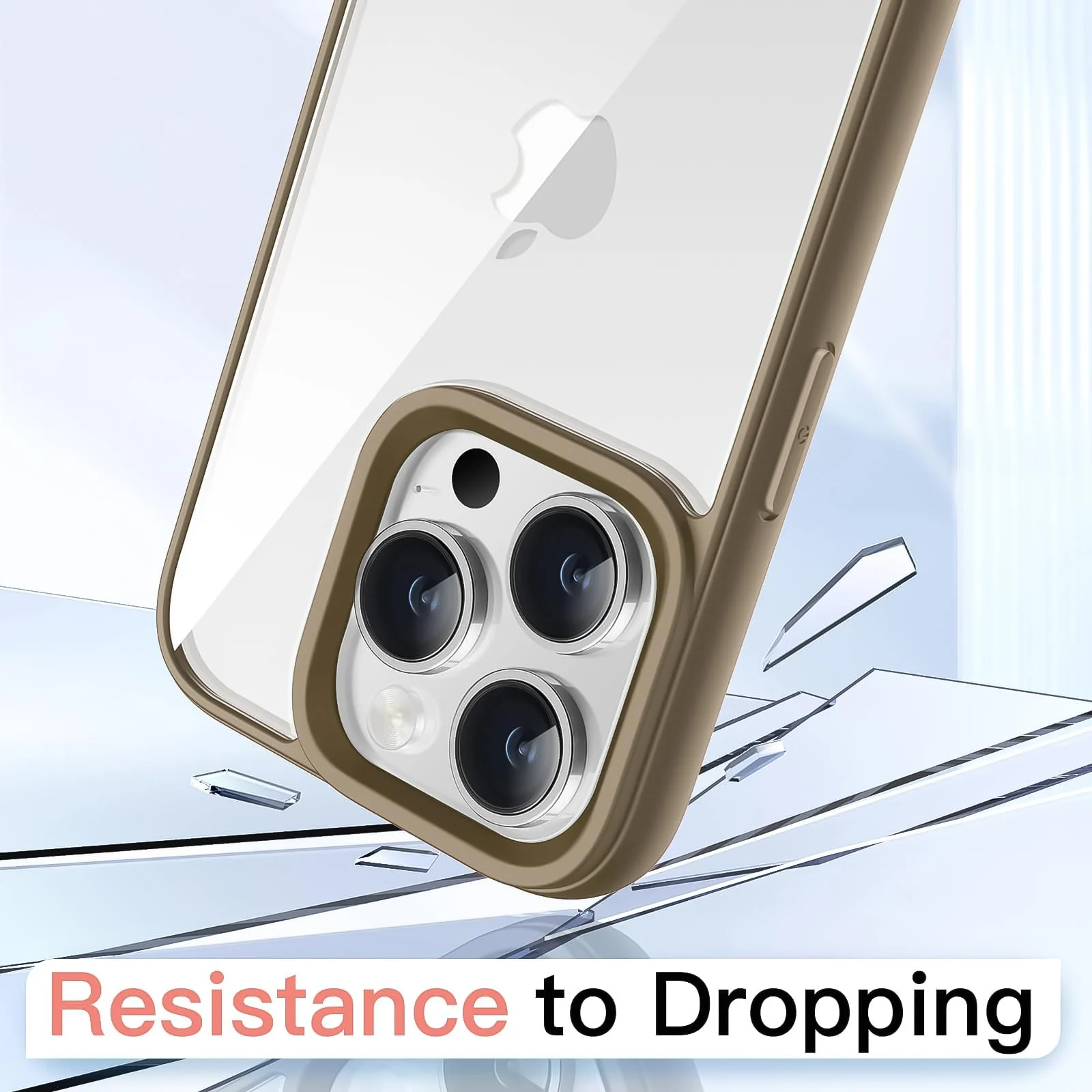 DL3 Mobilak Case For iPhone 16 Pro - 6.3-Inch, Crystal Clear [Not Yellowing] [Military Grade Drop Protection] Shockproof Protective Slim Cover - Desert
