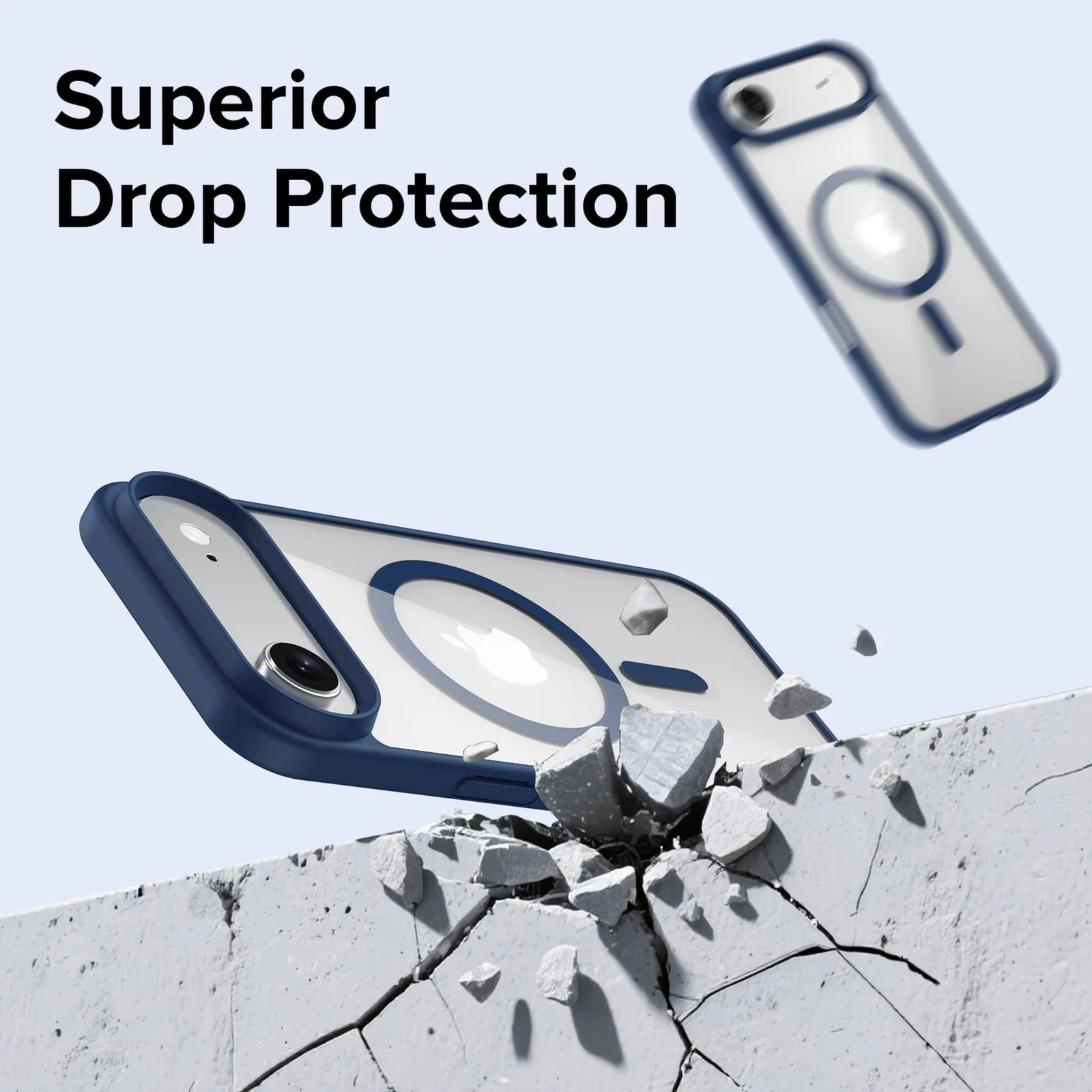 DL3 Mobilak Translucent Matte Case for iPhone 17 Air 6.5-Inch Compatible with, Compatible with MagSafe accessories, Shock-absorbing protection, Scratch-resistant surface - Blue