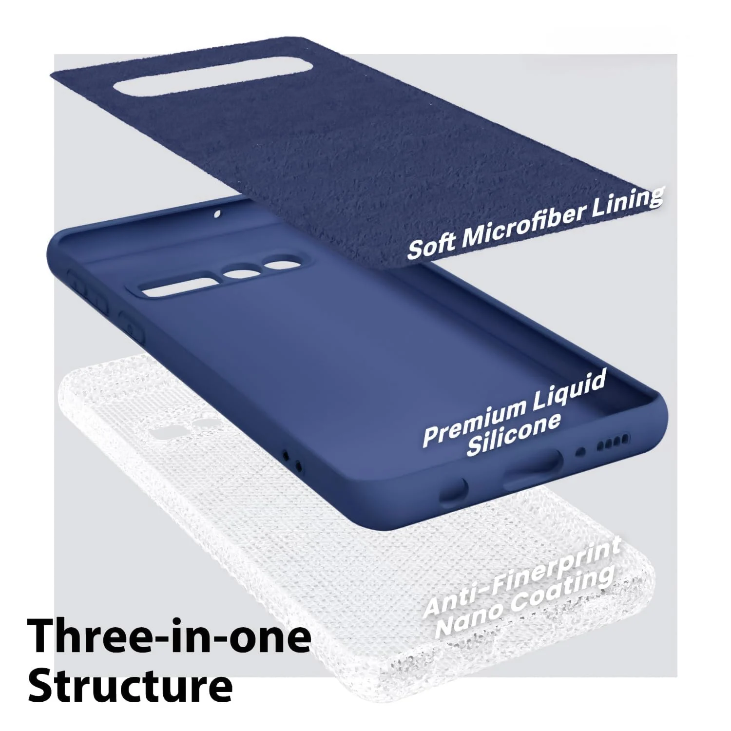 DL3 Mobilak Liquid Silicone Protective Case with Soft Microfiber Lining with Full Camera Protection for Samsung Galaxy S10 - Blue 1