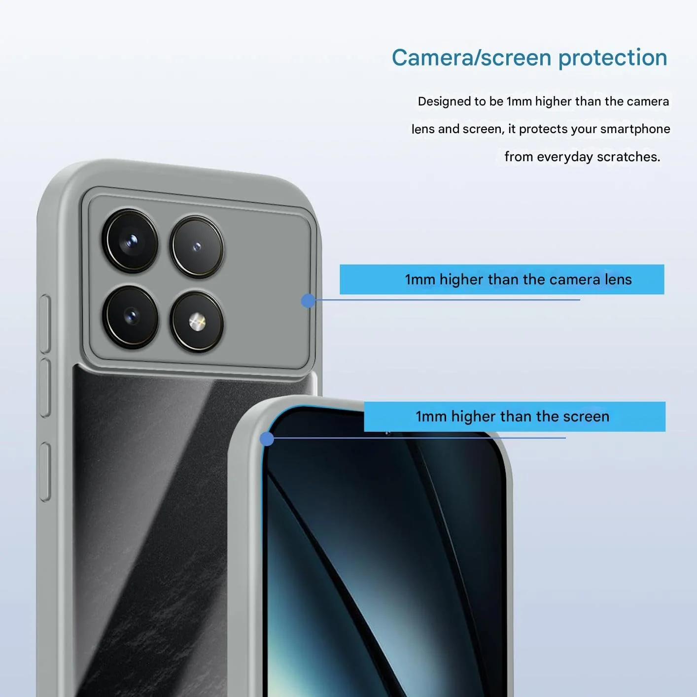 DL3 Mobilak Clear TPU Case for Xiaomi Poco F6 Pro 5G, Camera protection, Shock-absorbing protection, Scratch-resistant surface - Gray