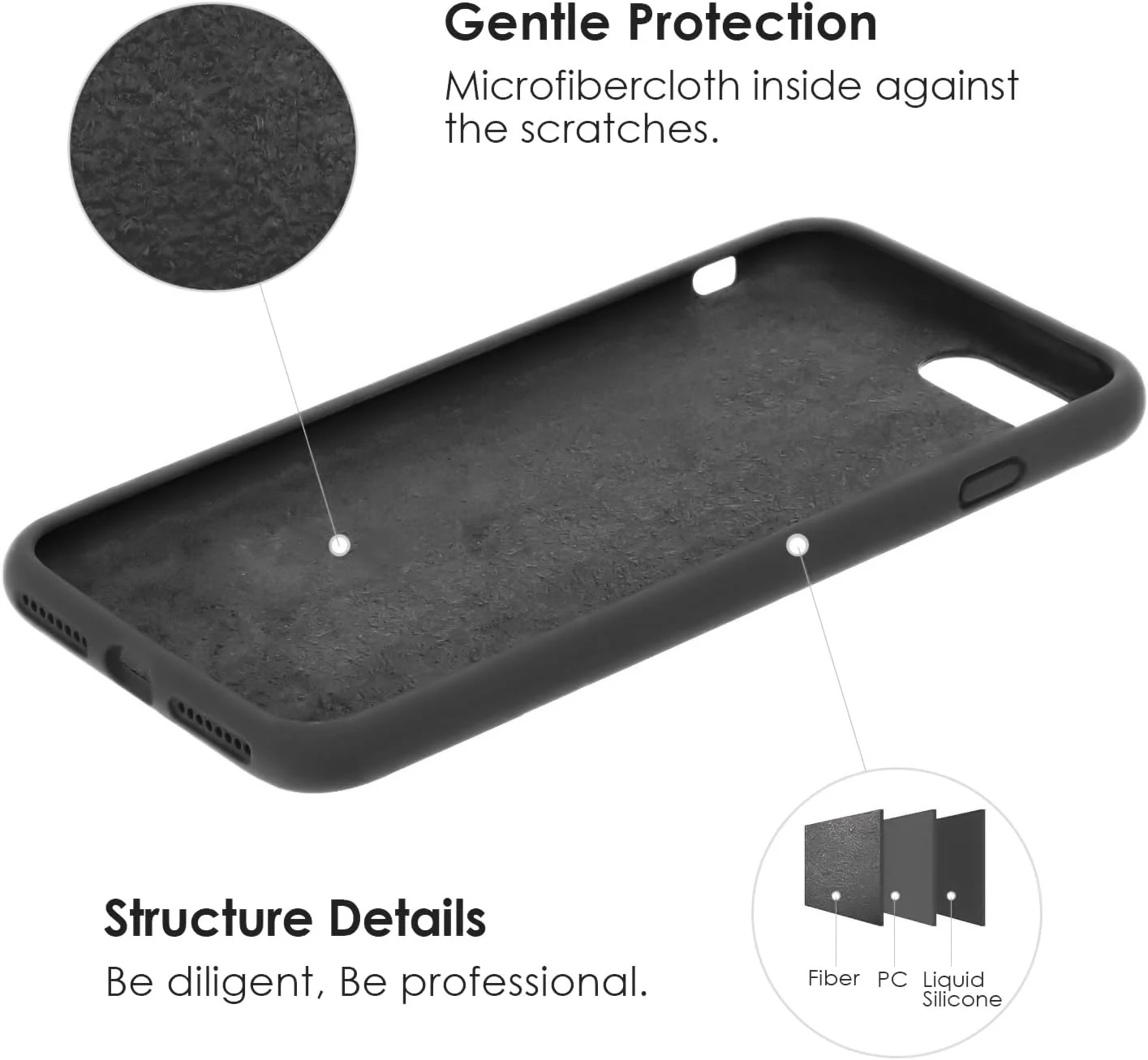 DL3 Mobilak Liquid Silicone Protective Case for iPhone SE 2022, SE 2020, iPhone 7, iPhone 8 with Camera Protection and Microfiber Lining - Gray