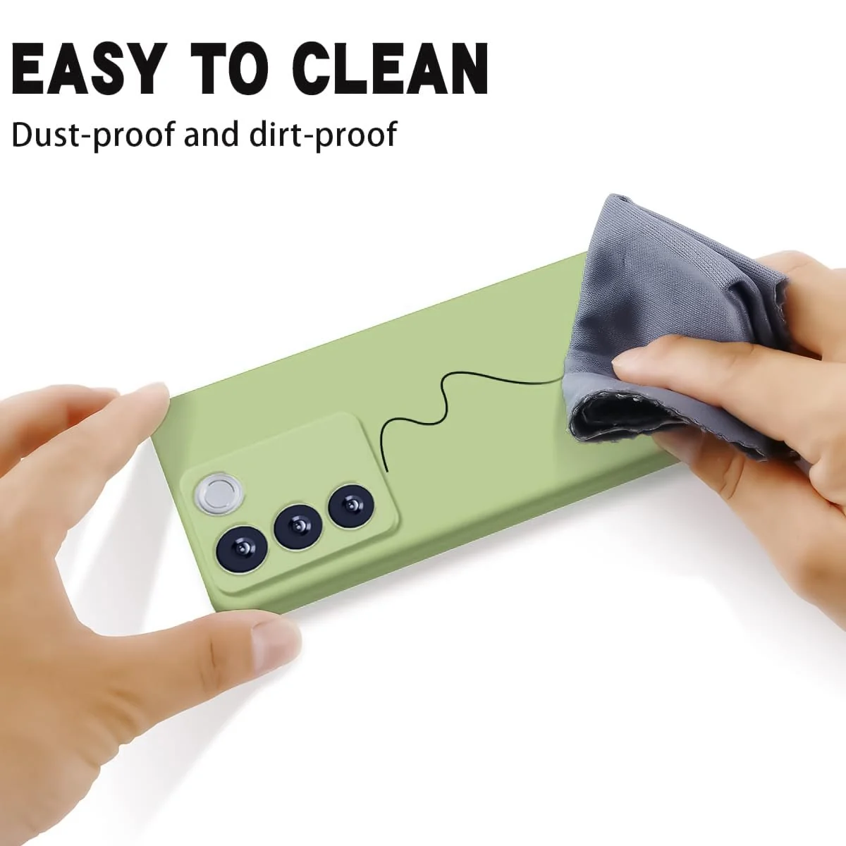 DL3 Mobilak Liquid Silicone Case for vivo V27e / vivo S16e, Shock-absorbing protection, Scratch-resistant surface, Soft microfiber lining - Mint Green