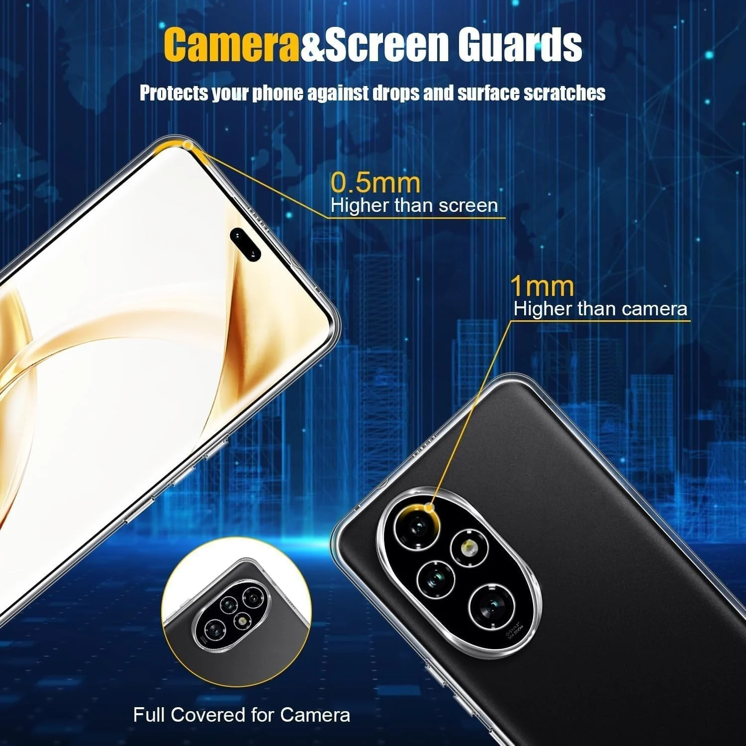DL3 Mobilak Case Compatible with Honor 200 Pro 5G Case Crystal Soft TPU Gel Case Flexible Silicone Anti-Scratch Camera Protection TPU Cover - Clear