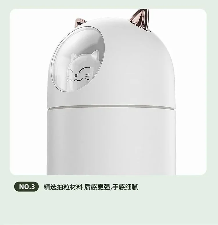 Mobigon Wood Cool Mist Ultrasonic Humidifier for Room Moisture, Aroma Diffuser for Home, 300ml Essential Oil Diffuser with 7 Colorful Night Light, Auto Shut-Off, Home, Office, car - E.white