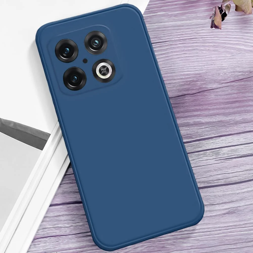 DL3 Mobilak Soft Silicone Protective Case for OnePlus 10 Pro with Microfiber Lining and Shockproof Design - Royal Blue