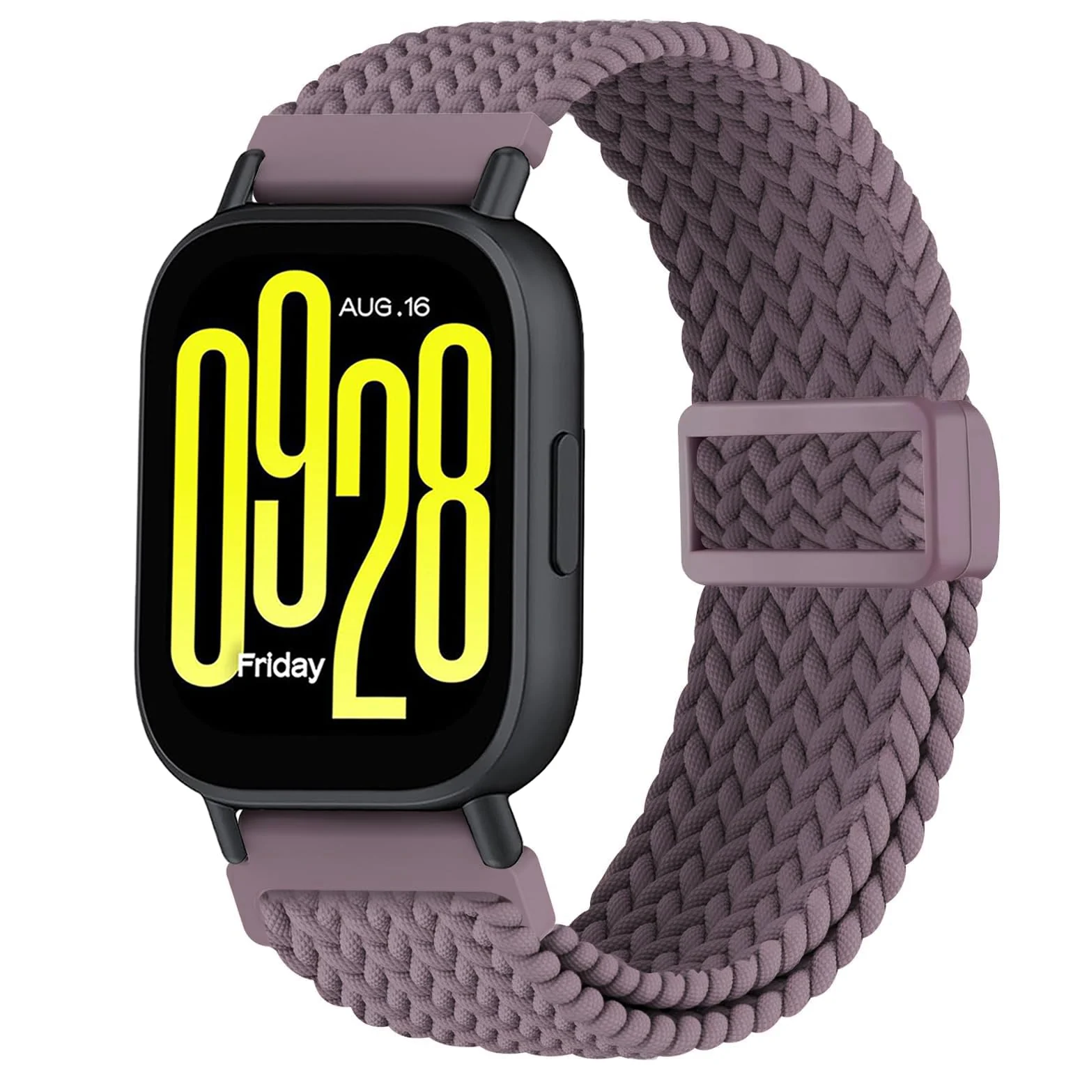 DL3 Mobilak Magnetic Braided Nylon Band Compatible with Xiaomi Redmi Watch 5 Active/Xiaomi Redmi Watch 5 Lite, 22mm Elastic Loop Stretchy Wristband Strap Replacement for Redmi Watch 5 Active/Redmi Watch 5 Lite - Smoke Violet