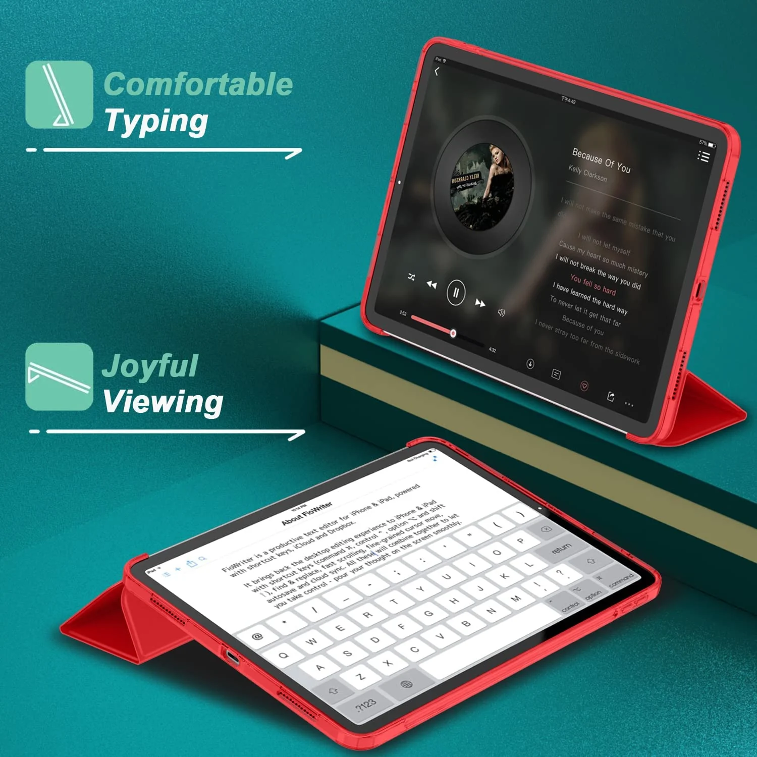 DL3 Mobilak Smart Case Compatible with Samsung Galaxy Tab A7 Lite 8.7 2021 (SM-T220/ T225/T227), Case Flip Cover Leather Case Soft TPU Back And Trifold Stand With Auto Sleep - Red