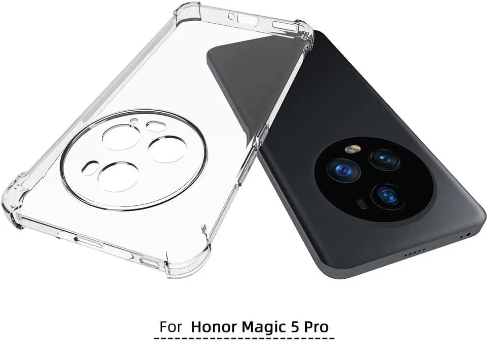 DL3 Mobilak Case Compatible with Honor Magic 5 Pro, Cover Silicone Transparent TPU Gorilla Anti-shock Protector Camera Shockproof Corners - Clear