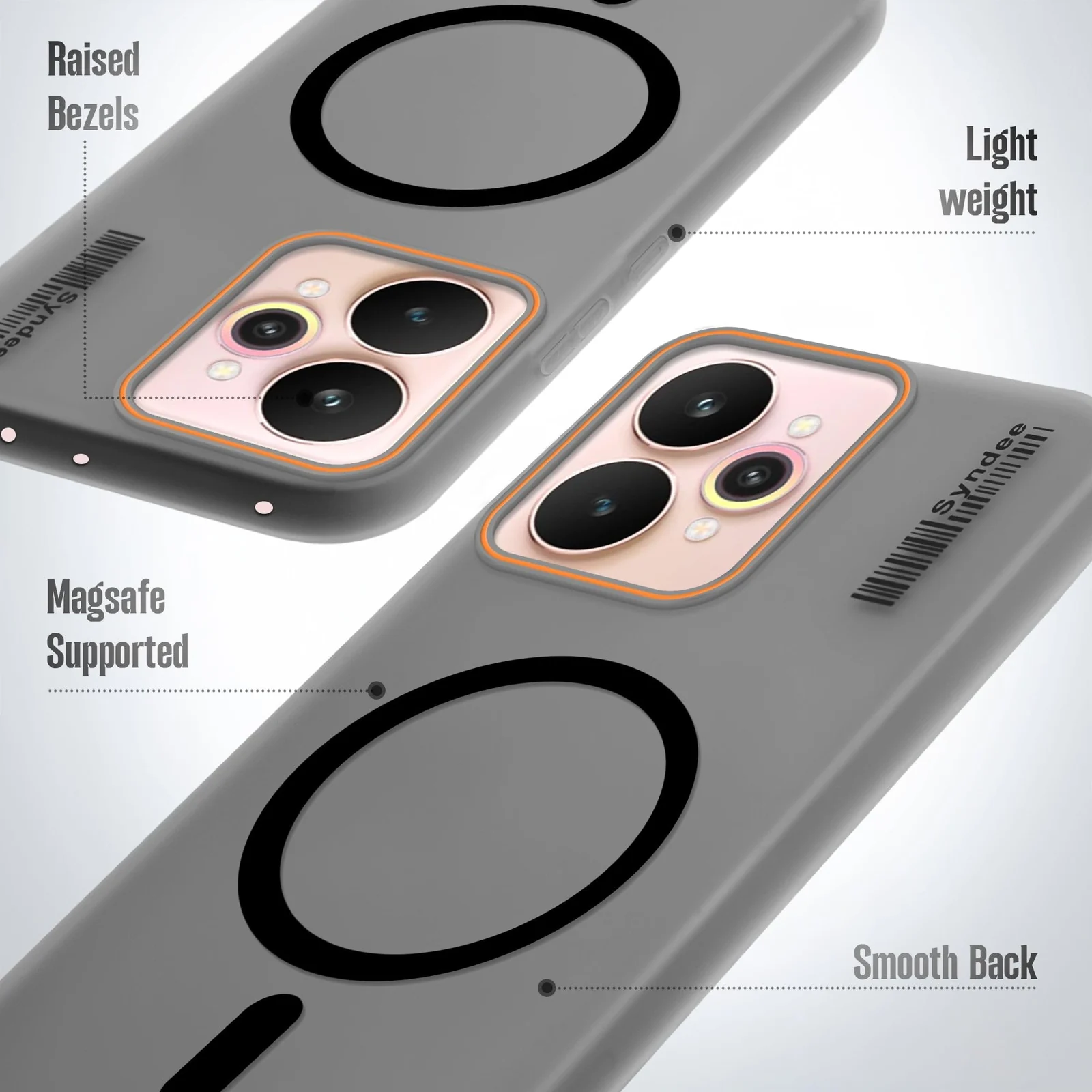 DL3 Mobilak Matte MagSafe-Compatible Magnetic Case for realme 15 5G / realme 15 Pro 5G with Camera Protection and Ring Holder - Black