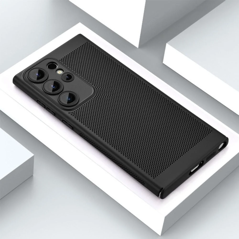 DL3 Mobilak Heat-Dissipation Hard PC Case with Built-In Camera Lens Protector for Samsung Galaxy S23 Ultra - Black