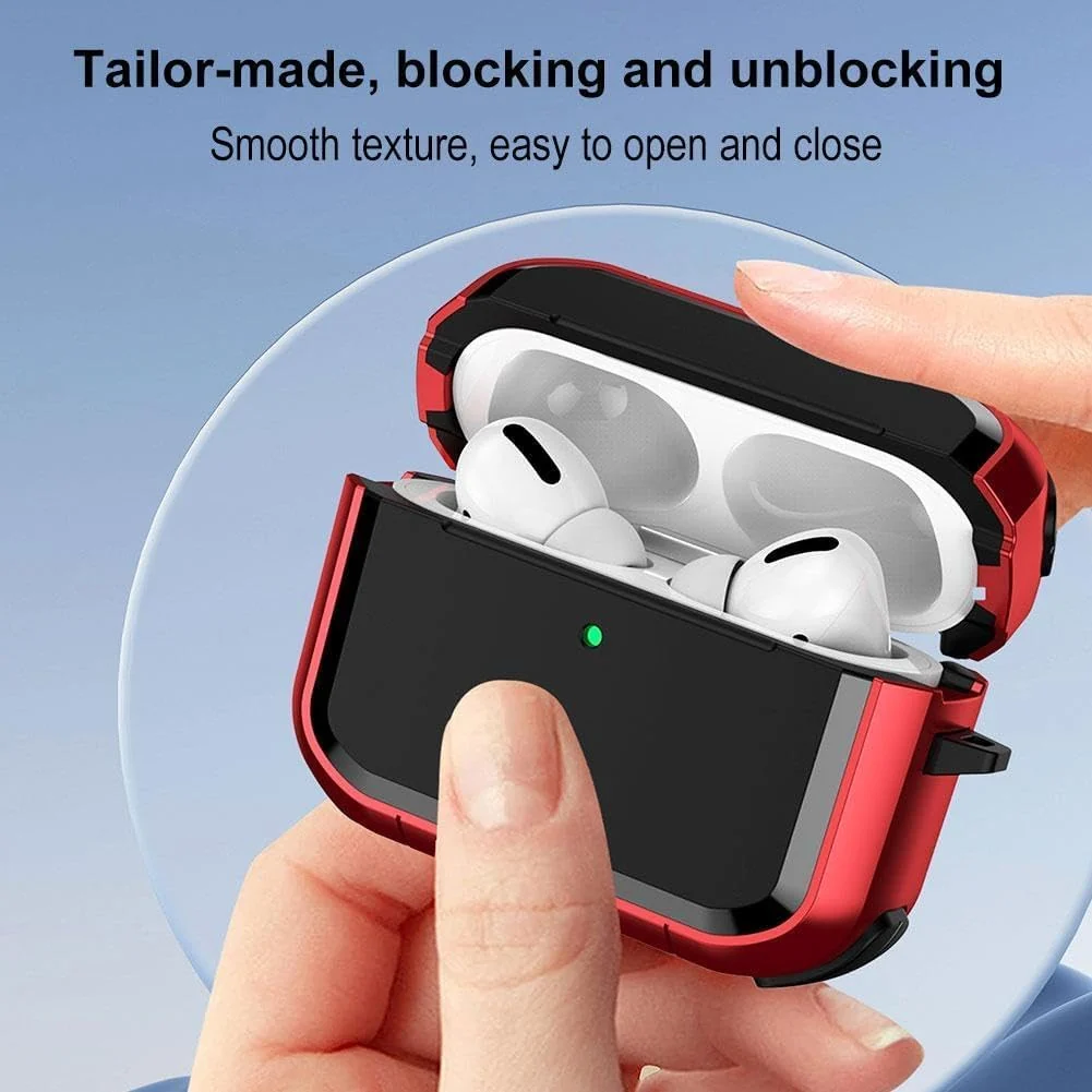 DL3 Mobilak for AirPods Pro 1/2 Case Cover, Military TPU Full Body Protective Case Shockproof for Apple AirPod Pro 2nd/1st Generation Wireless Charging Case with Carabiner Designed - Black