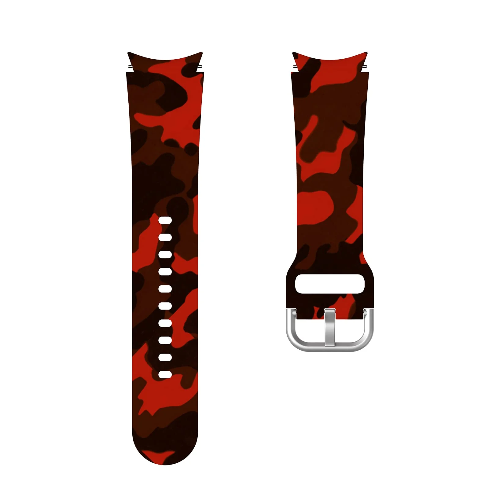 DL3 Mobilak No Gap Bands Compatible with Samsung Galaxy Watch 7 5 4 6 44mm 40mm/Watch5 Pro Band 45mm/Galaxy Watch 4 Classic 46mm 42mm Strap,20mm Quick Release Sport Replacement Strap - Camouflage Red