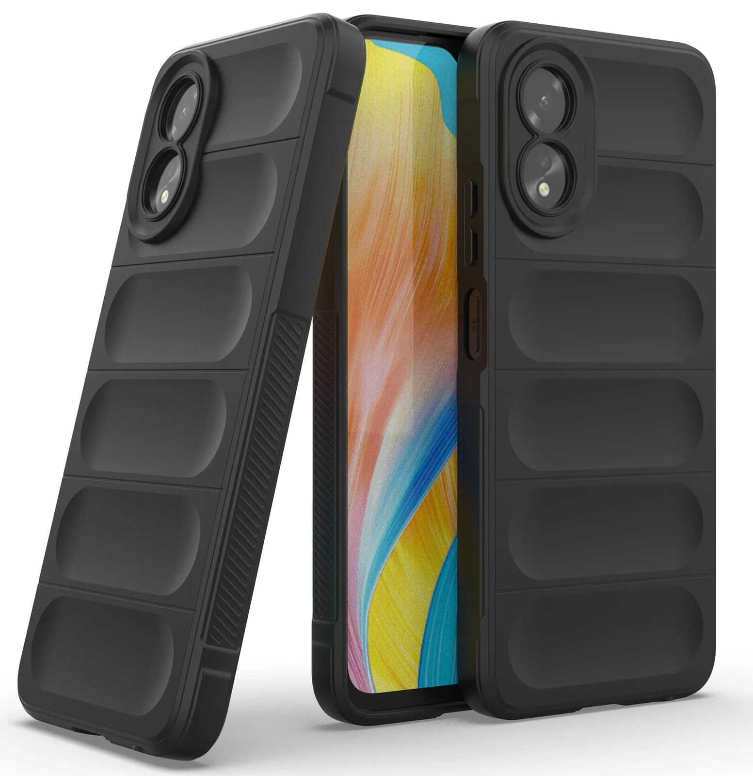DL3 Mobilak Soft Silicone Protective Case for OPPO A38 4G / OPPO A18 4G with Camera Protection and Shockproof Design - Black