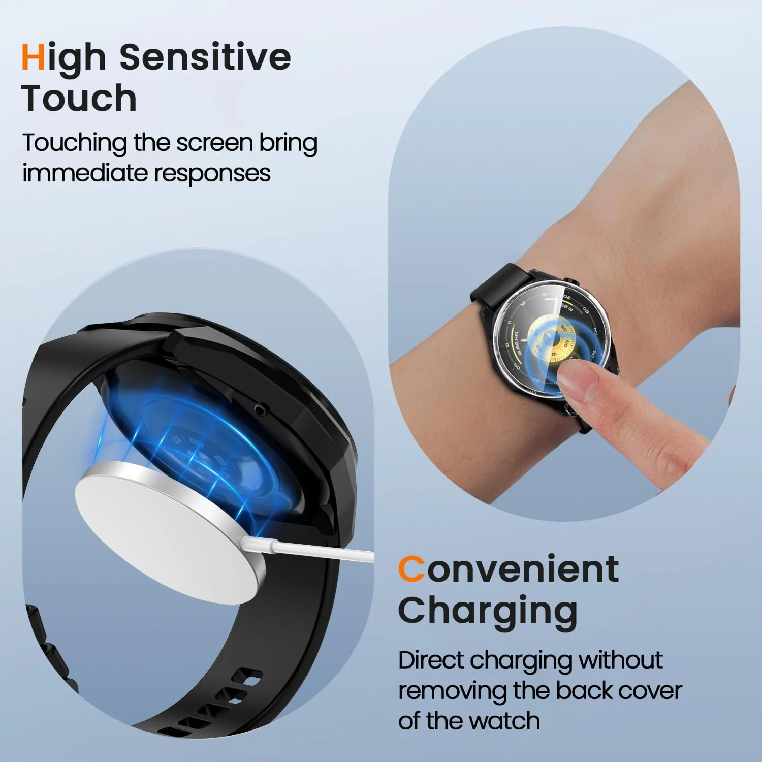 DL3 Mobilak Case for Huawei Watch GT6 46MM, Case with Screen Protector, HD Protection Cover, Soft Silicone Screen Protector Cover for Huawei Watch GT 6 46MM - Clear