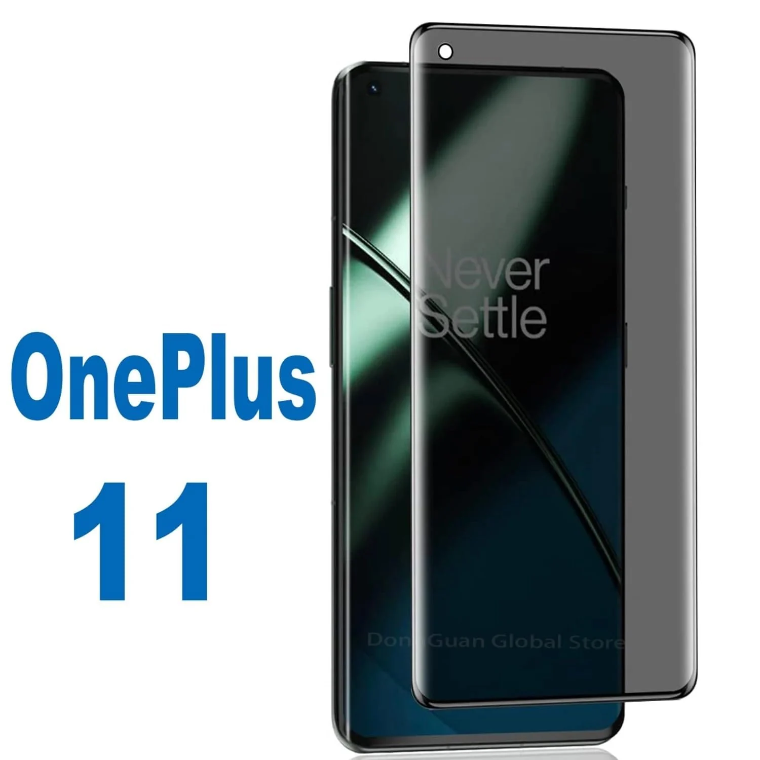 Mobigon Screen Protector for OnePlus 11 5G UV Glass Fingerprint Reader Support 3D Curved Anti-Spy Tempered Glass Screen Protector - Privacy