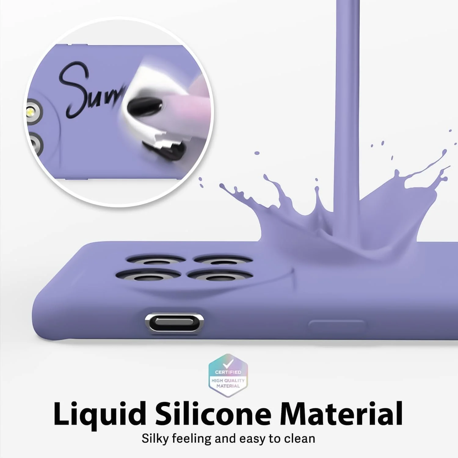 DL3 Mobilak OnePlus 11 Case, Soft Flexible Silicone Gel Rubber Bumper Cover, Full Body Shockproof Protective Phone Case - Lavender