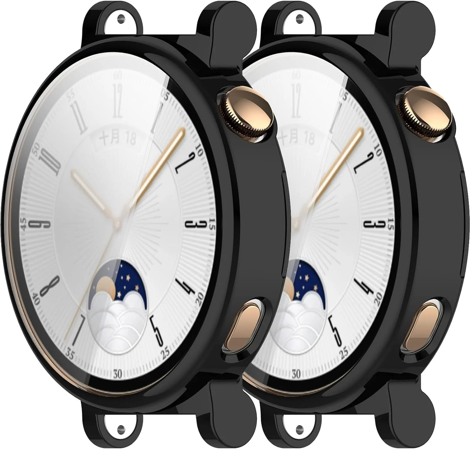 DL3 Mobilak Case Compatible with Huawei Watch GT4 41MM Case All-Around Screen Protector Watch Soft TPU Shockproof Cover Slim Guard Thin Bumper Shell Protector - Black