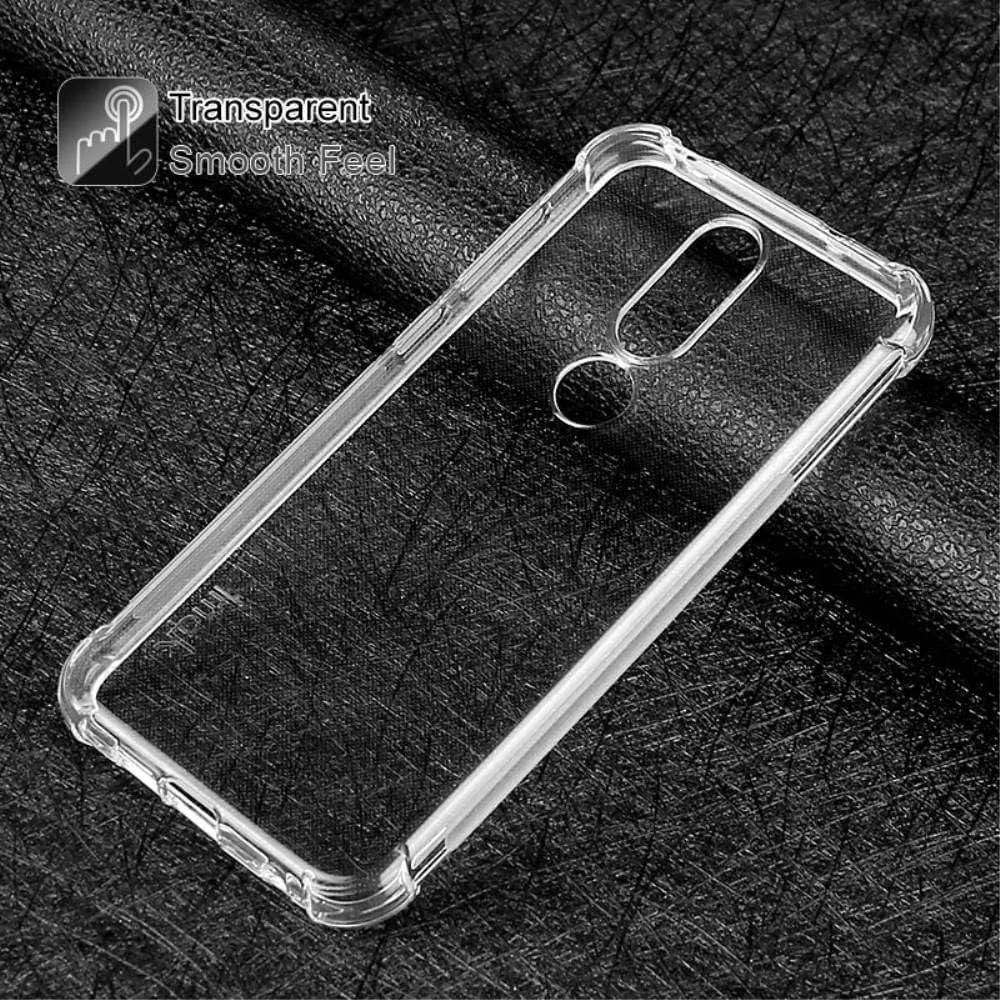 DL3 Mobilak Case Compatible with Nokia 6.1 Plus, Cover Silicone TPU Gorilla Anti-shock Protector Camera Shockproof Corners - Clear