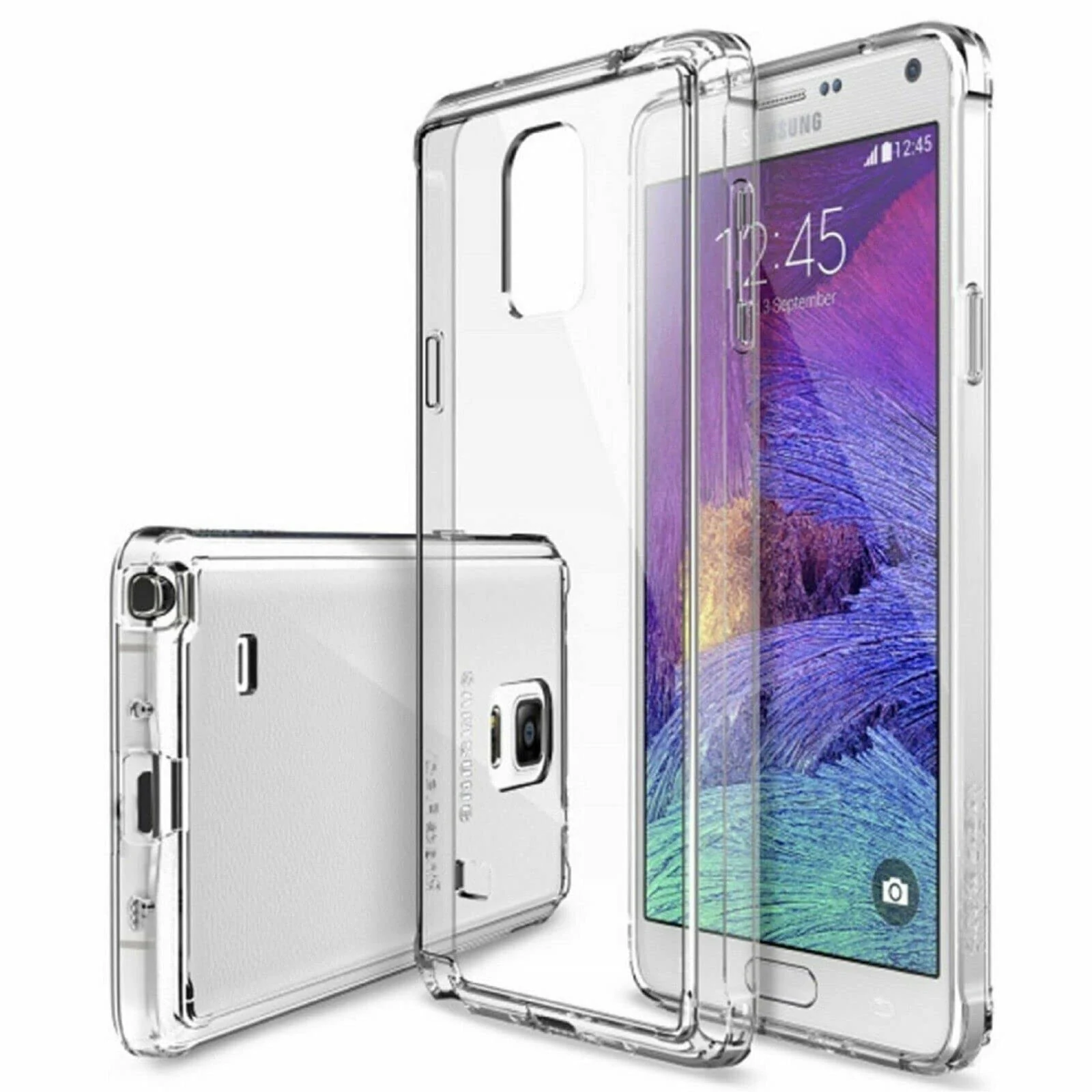 DL3 Mobilak Case Compatible with Samsung Galaxy Note 4, Cover Silicone TPU Gorilla Anti-shock Protector Camera Shockproof Corners - Clear