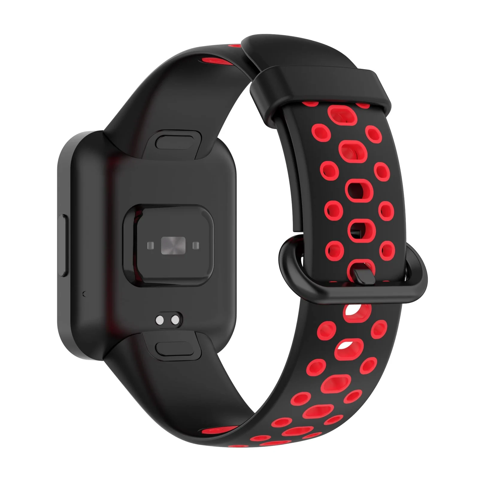 DL3 Mobilak Strap Compatible with Xiaomi Redmi Watch 2 Lite/Poco Watch/Redmi Watch 2 / Horloge 2 Soft Replacement Sport Silicone Strap - Black Red