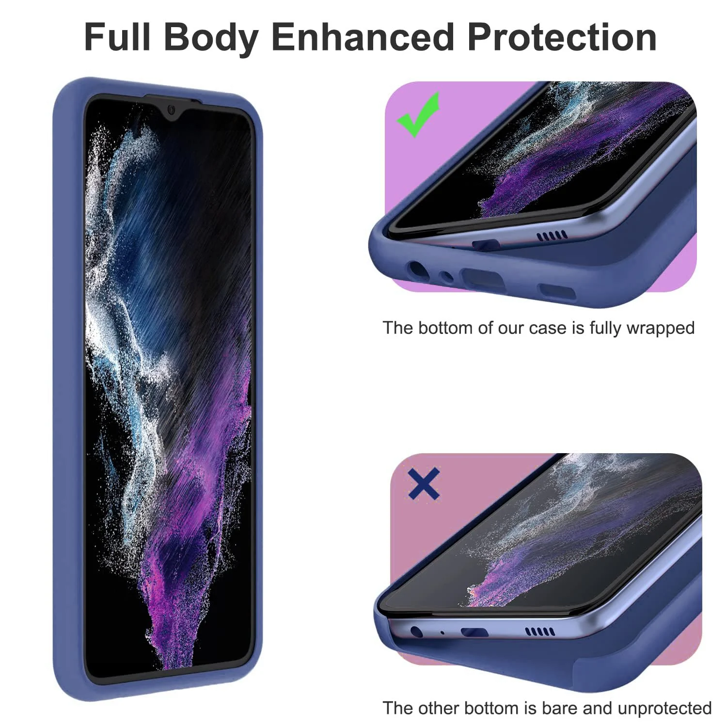 DL3 Mobilak Samsung Galaxy A04e Case, Soft Flexible Silicone Gel Rubber Bumper Cover, Full Body Shockproof Protective Phone Case - Blue 1