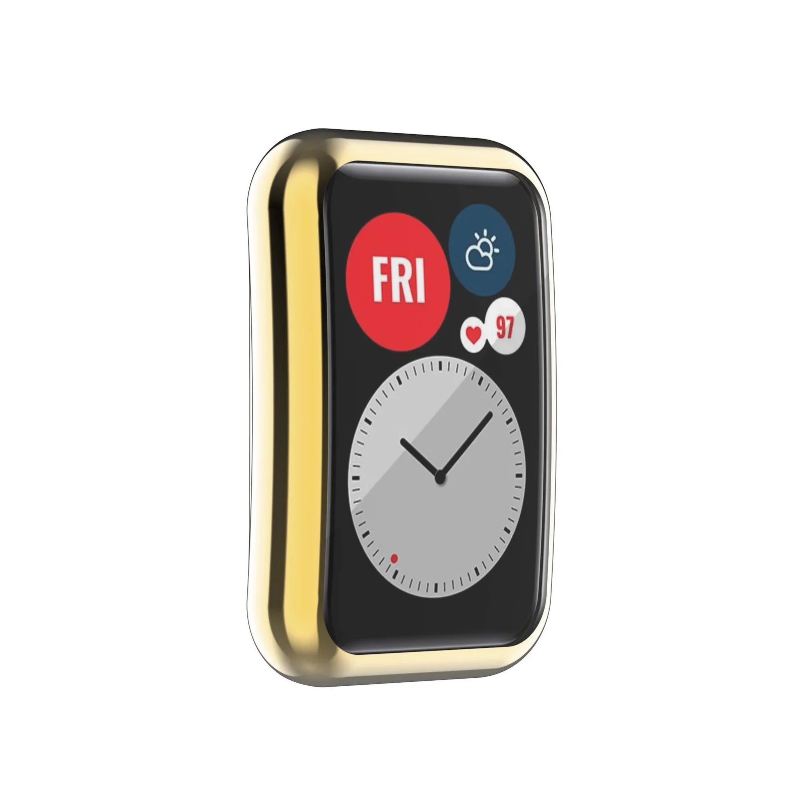 DL3 Mobilak Case Compatible with Huawei Watch Fit Case All-Around Screen Protector Watch Soft TPU Shockproof Cover Slim Guard Thin Bumper Shell Protector - Gold