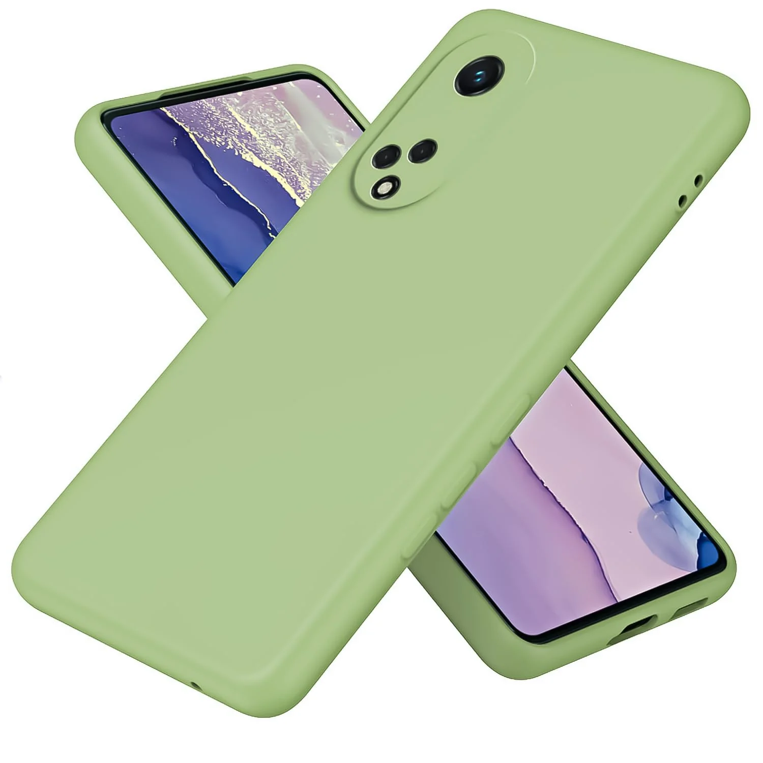 DL3 Mobilak Liquid Silicone Case for OPPO Reno 8T 5G / OPPO A1 Pro, Shock-absorbing protection, Scratch-resistant surface, Soft microfiber lining - Mint Green